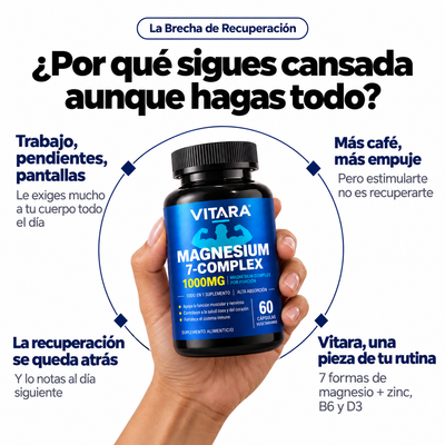 Vitara Magnesium Complex 7 – Simplifica tu Rutina | 60 cápsulas