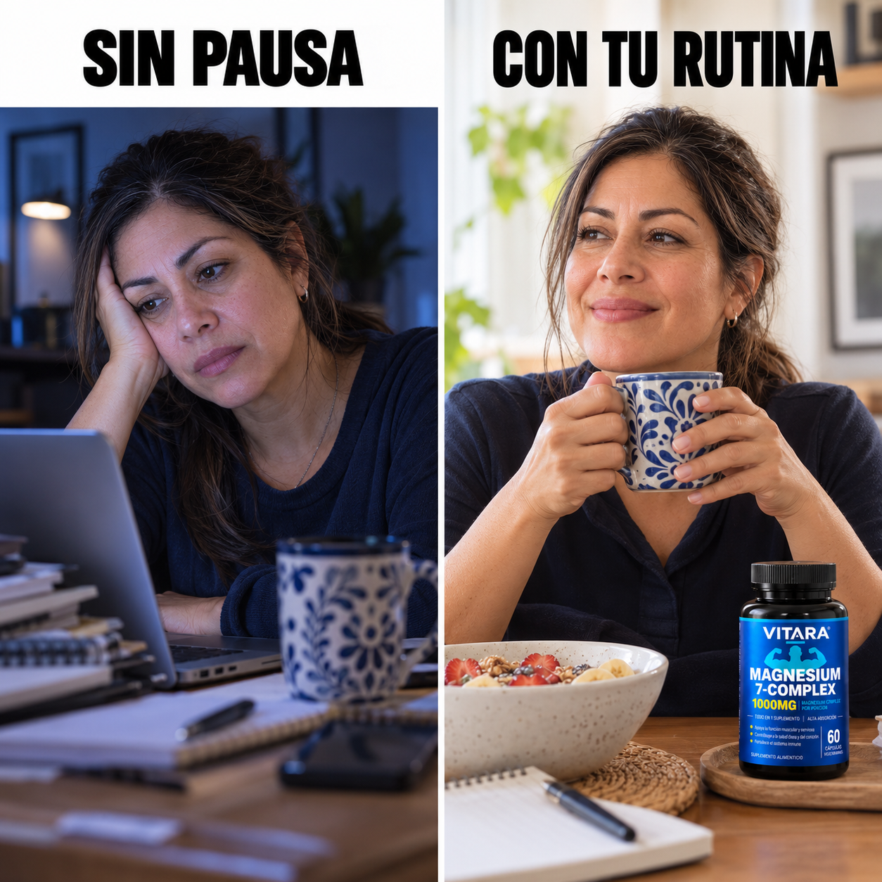 Vitara Magnesium Complex 7 – Simplifica tu Rutina | 60 cápsulas